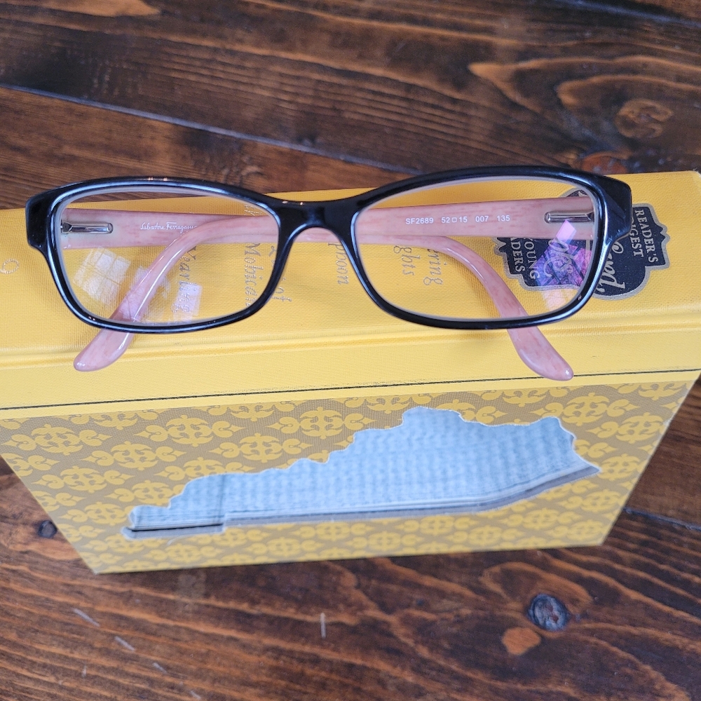 Salvatore Ferragamo Black and Tan Women's Glasses
